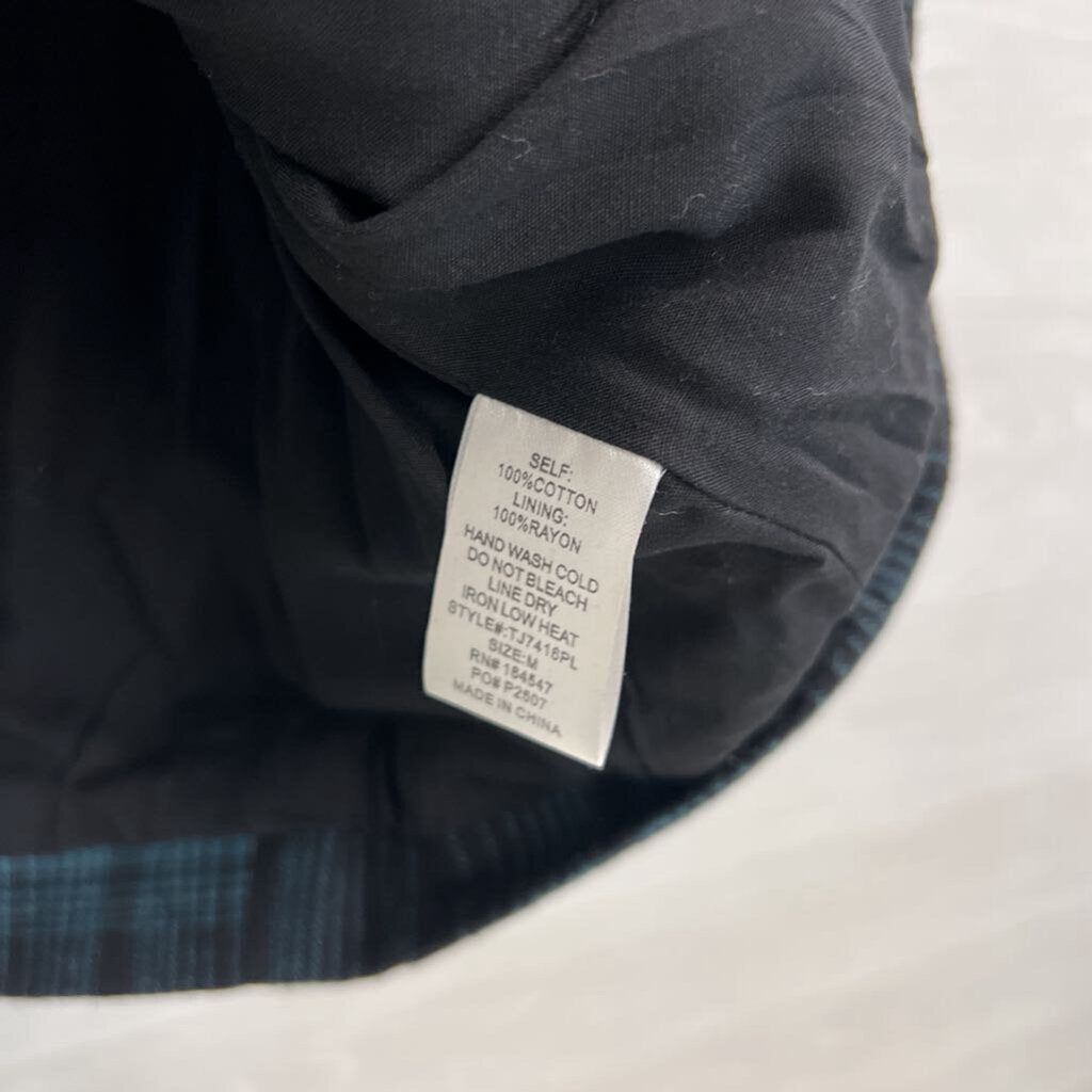 Flawless Green/ Navy Plaid Double Breasted Blazer Jacket Medium