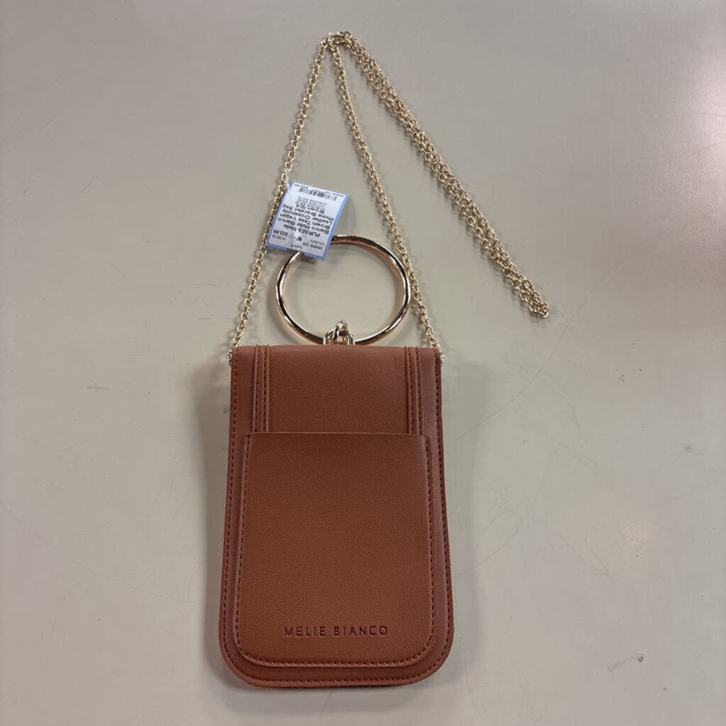 Melie Bianco Brown Tess Vegan Leather Crossbody Phone Bracelet Bag