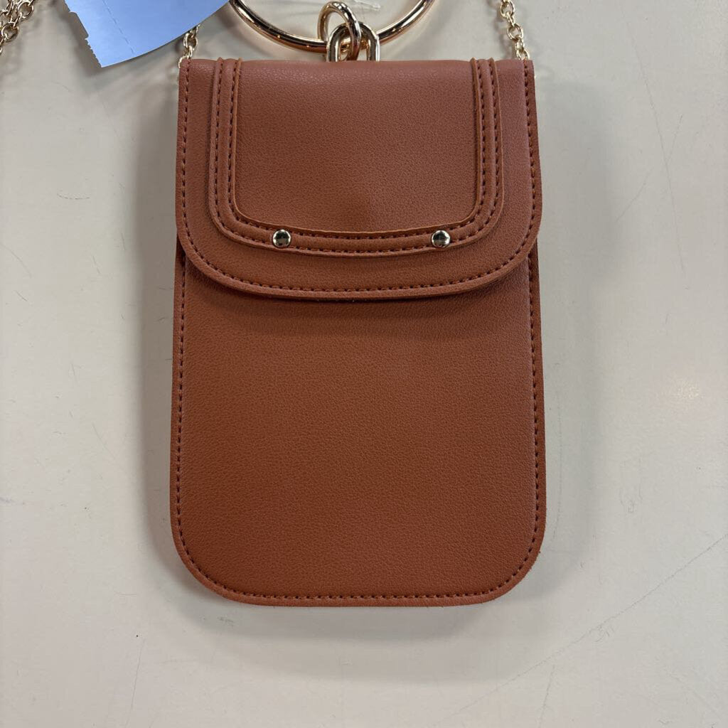 Melie Bianco Brown Tess Vegan Leather Crossbody Phone Bracelet Bag
