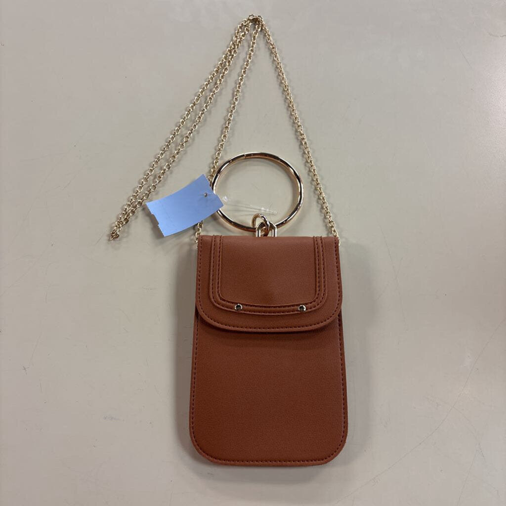 Melie Bianco Brown Tess Vegan Leather Crossbody Phone Bracelet Bag
