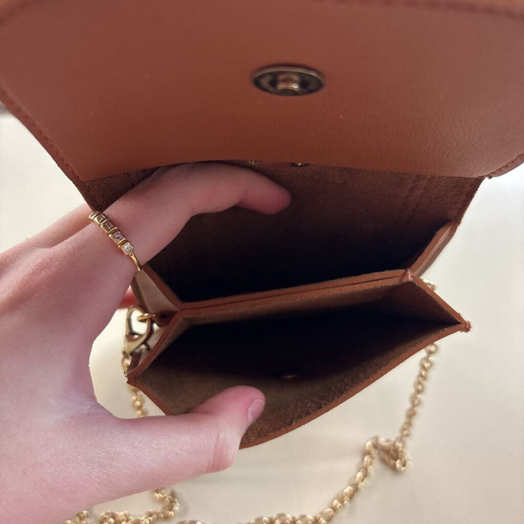 Melie Bianco Brown Tess Vegan Leather Crossbody Phone Bracelet Bag