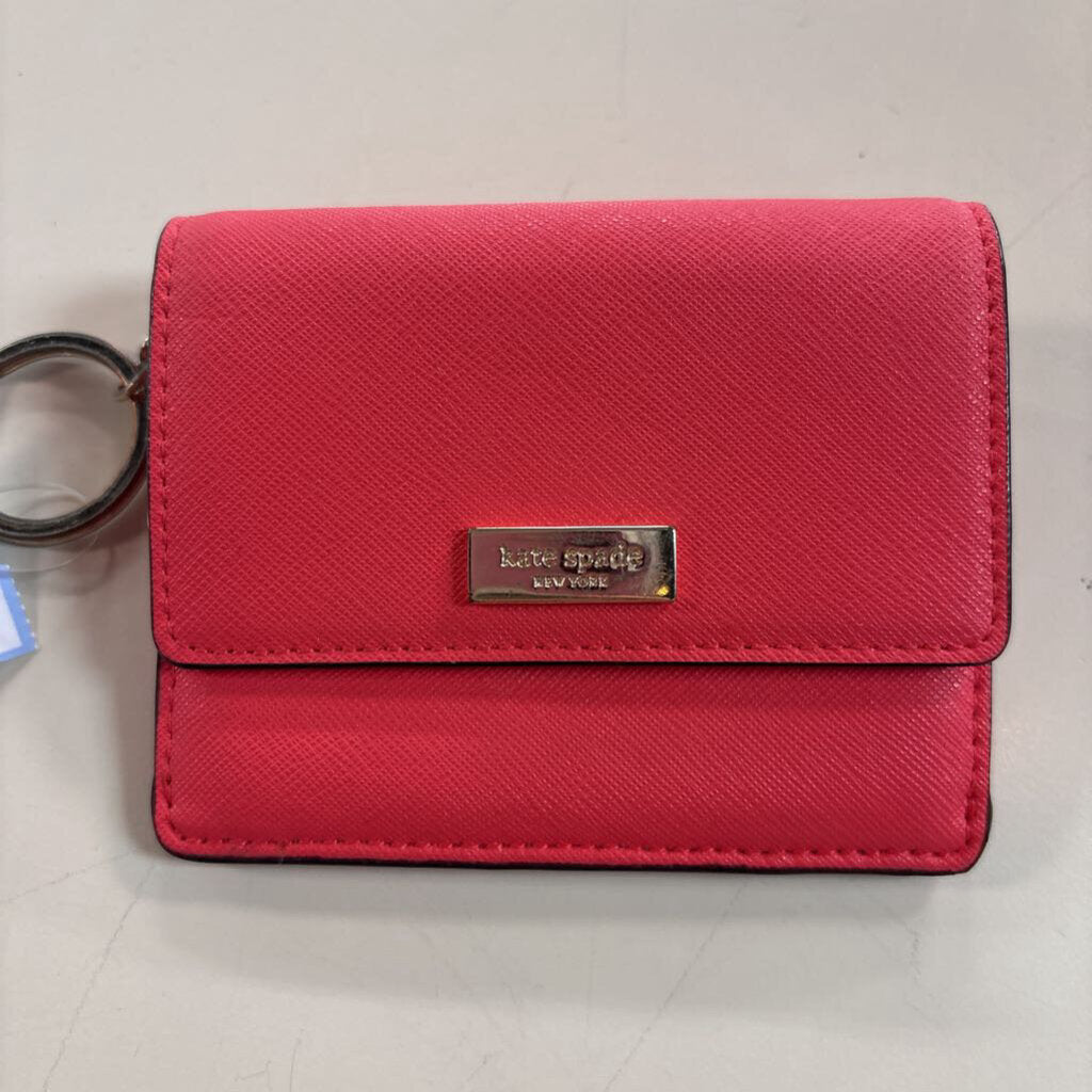 Kate Spade Coral Leather Laurel Way Holly Keychain Wallet