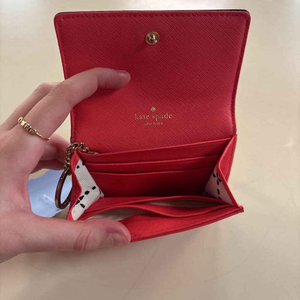 Kate Spade Coral Leather Laurel Way Holly Keychain Wallet