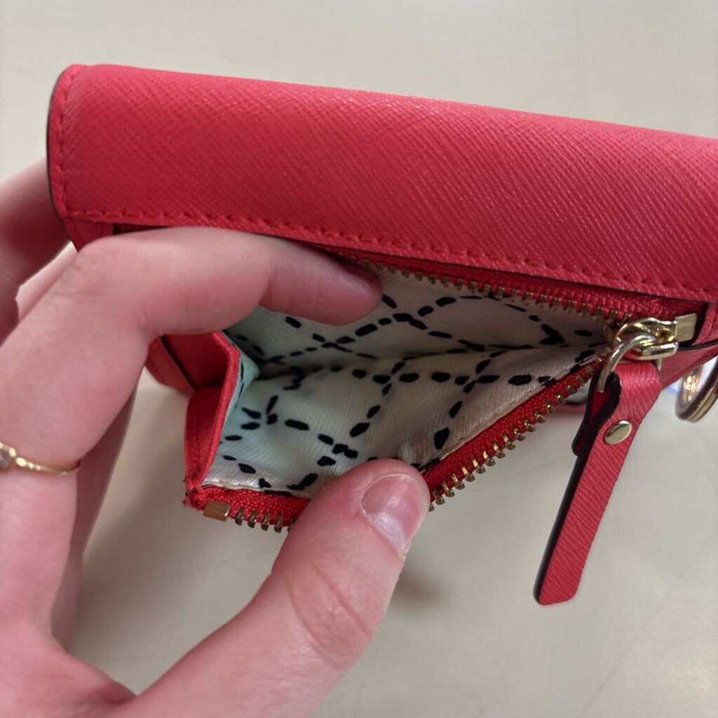 Kate Spade Coral Leather Laurel Way Holly Keychain Wallet