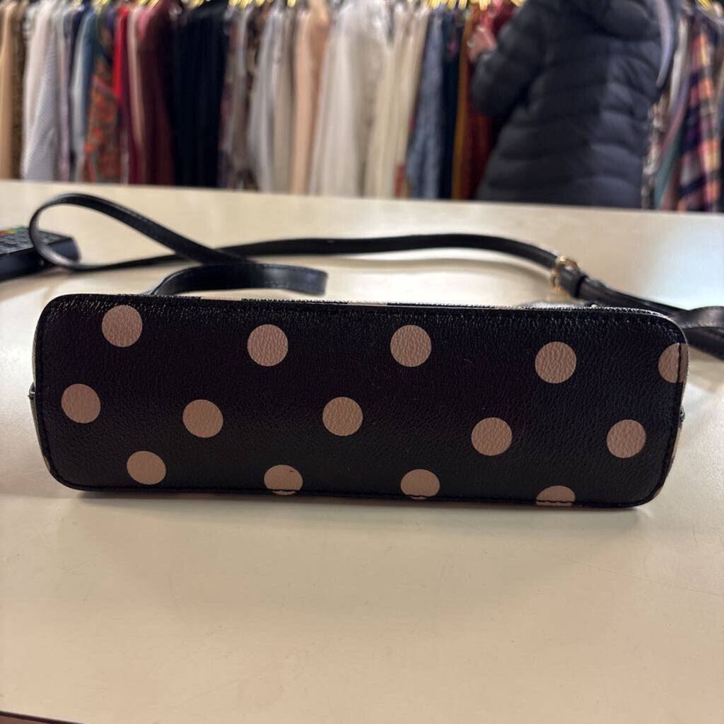 Kate Spade Small Black/ Brown Polka Dot Crossbody Purse