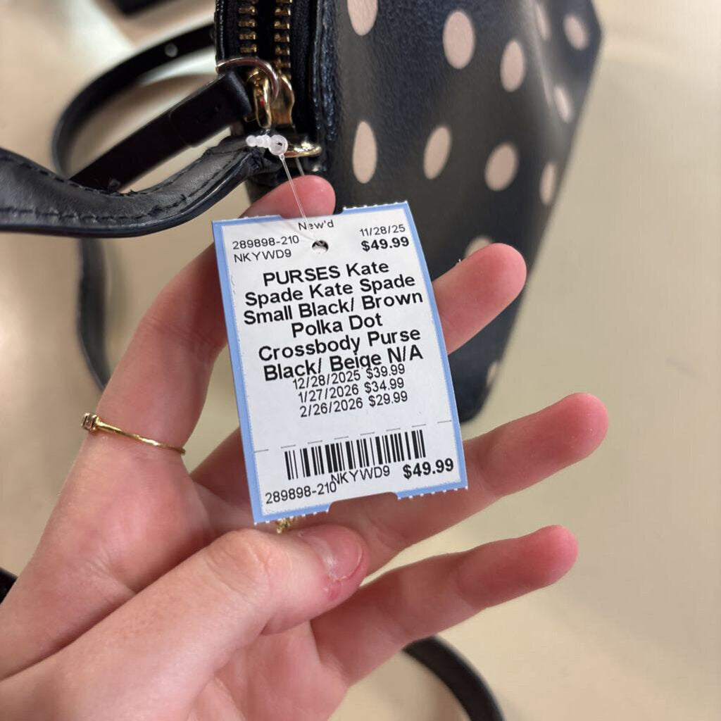 Kate Spade Small Black/ Brown Polka Dot Crossbody Purse