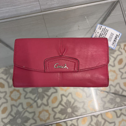 Coach Pink Leather Ashley Foldover Wallet
