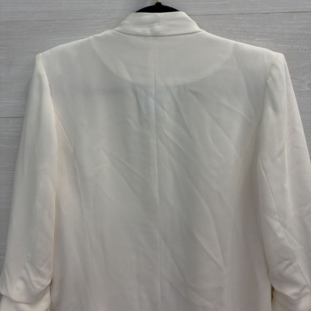 Mod Ref White Open Front Blazer Medium