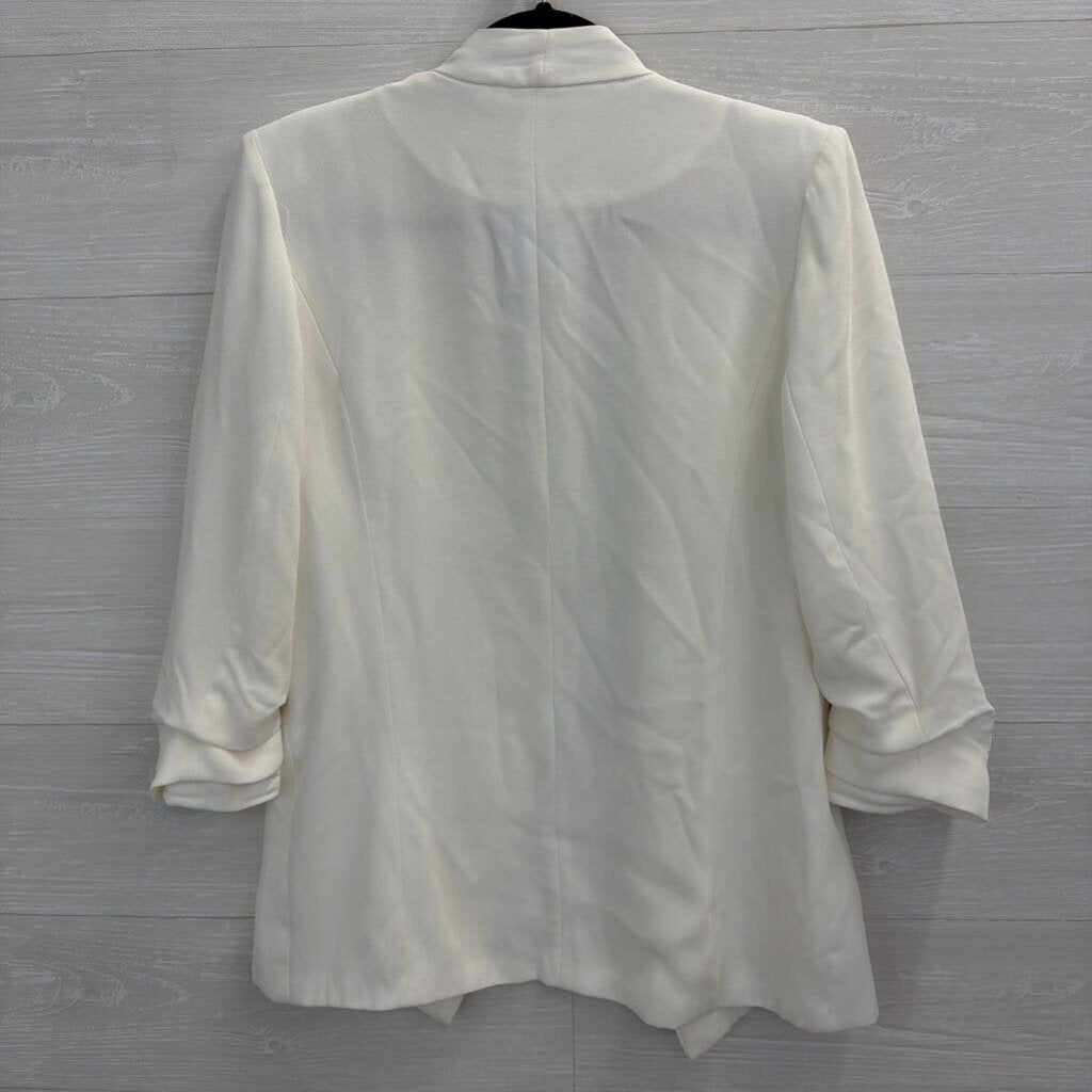 Mod Ref White Open Front Blazer Medium