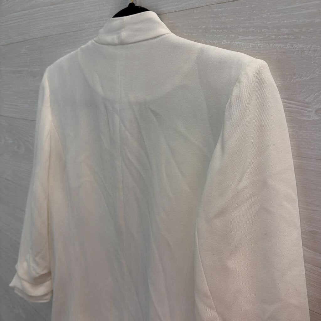 Mod Ref White Open Front Blazer Medium