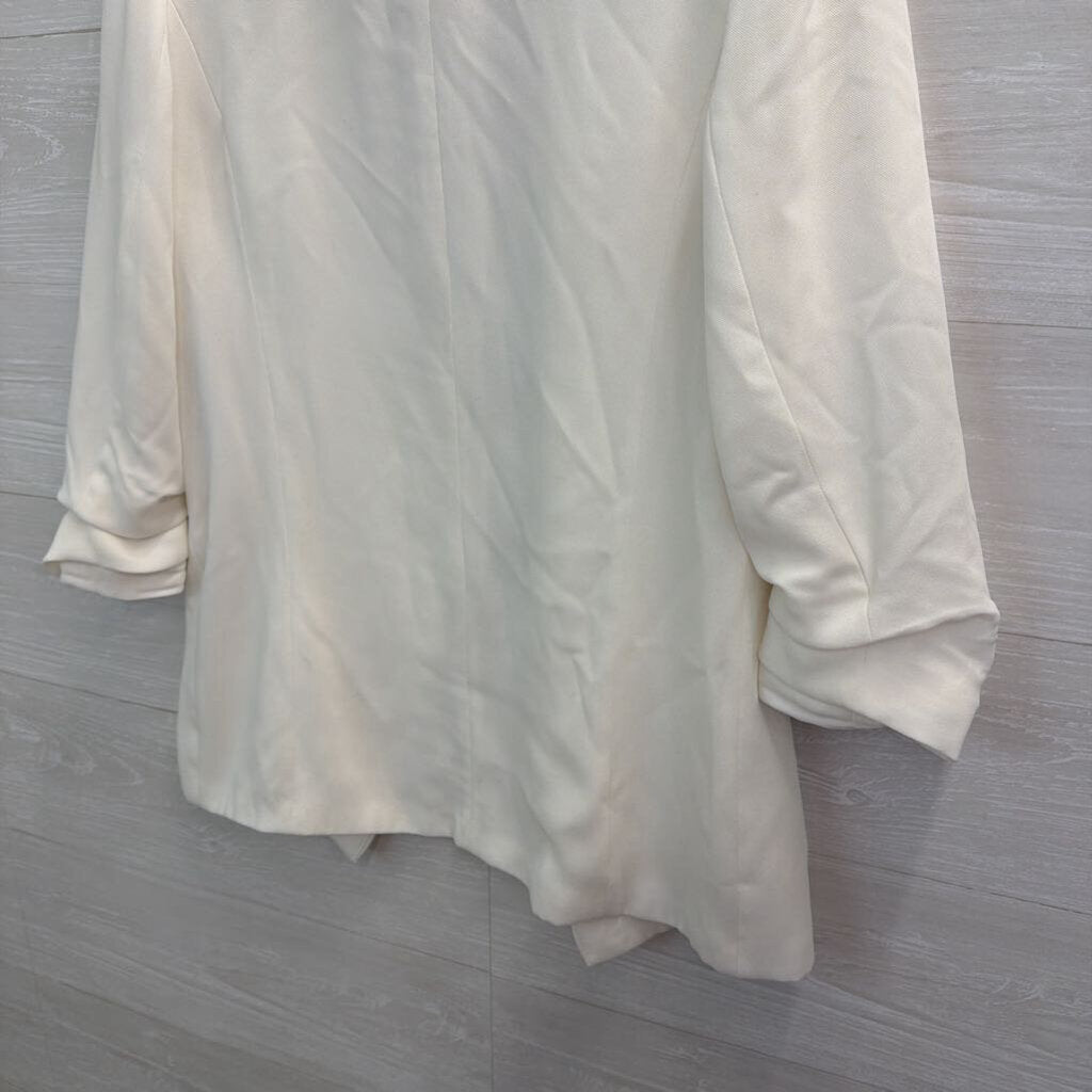 Mod Ref White Open Front Blazer Medium