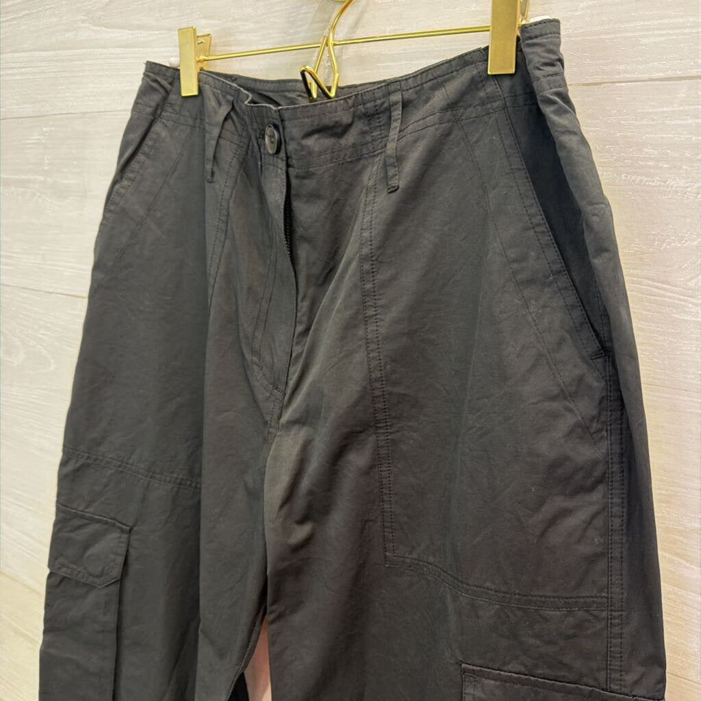 Olivaceous Black Side Pocket Wide Leg Pants Large