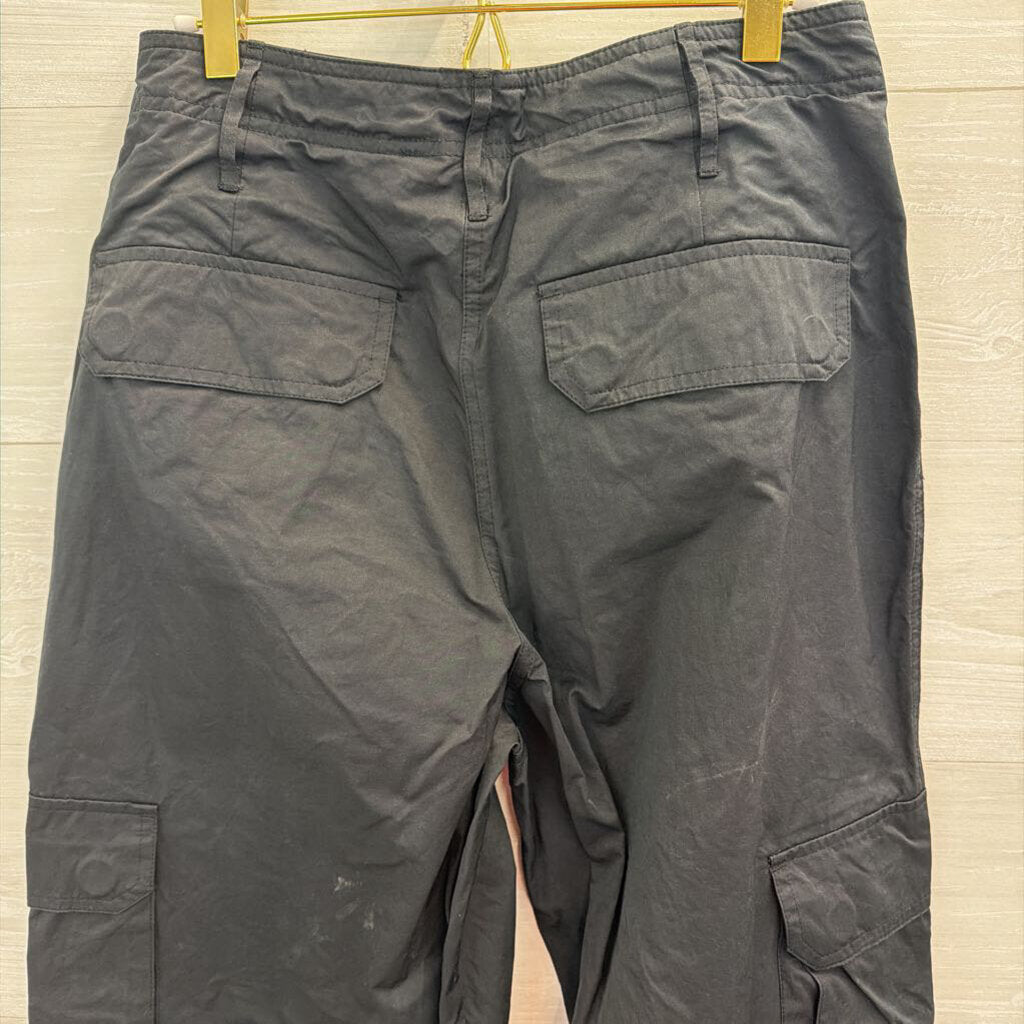 Olivaceous Black Side Pocket Wide Leg Pants Large