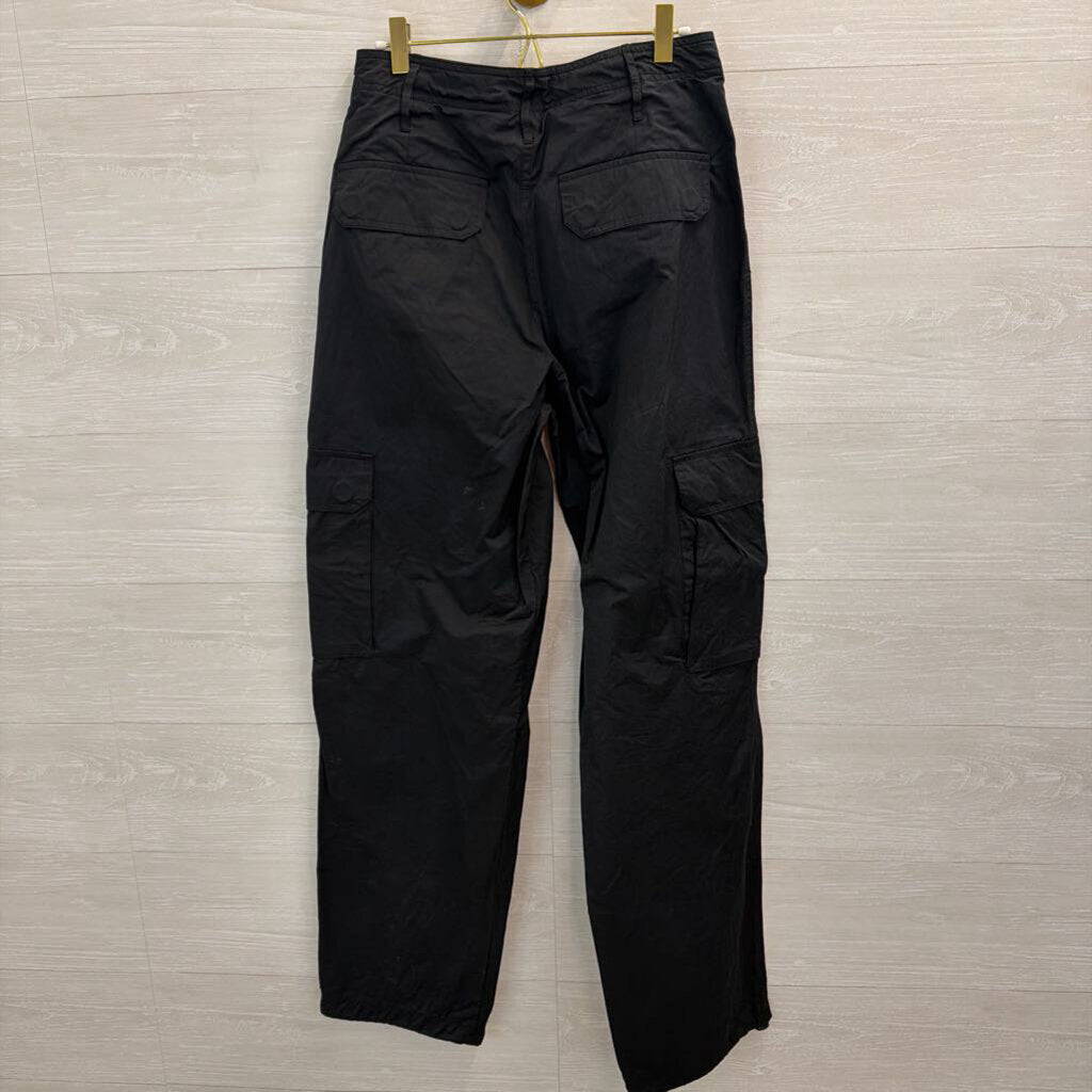 Olivaceous Black Side Pocket Wide Leg Pants Large