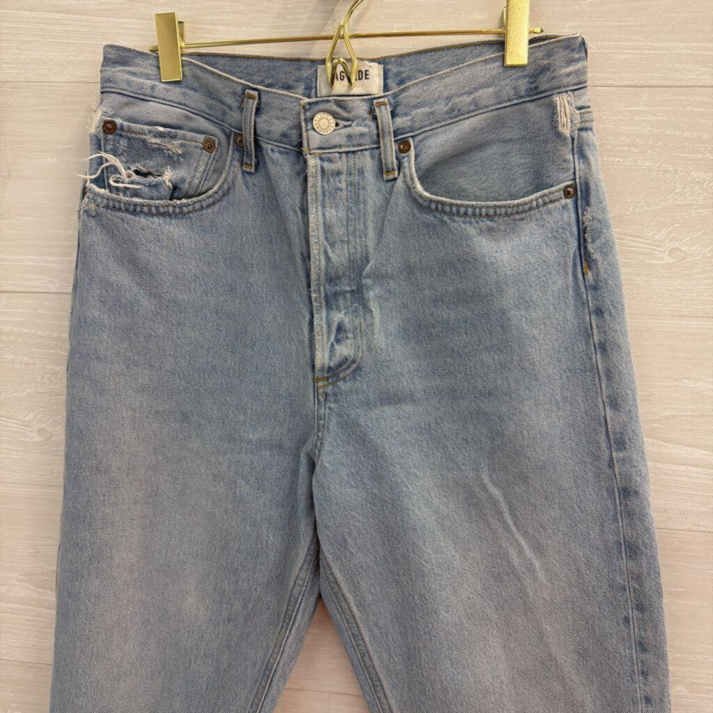 Agolde Light Wash High Rise Mom Jeans 27