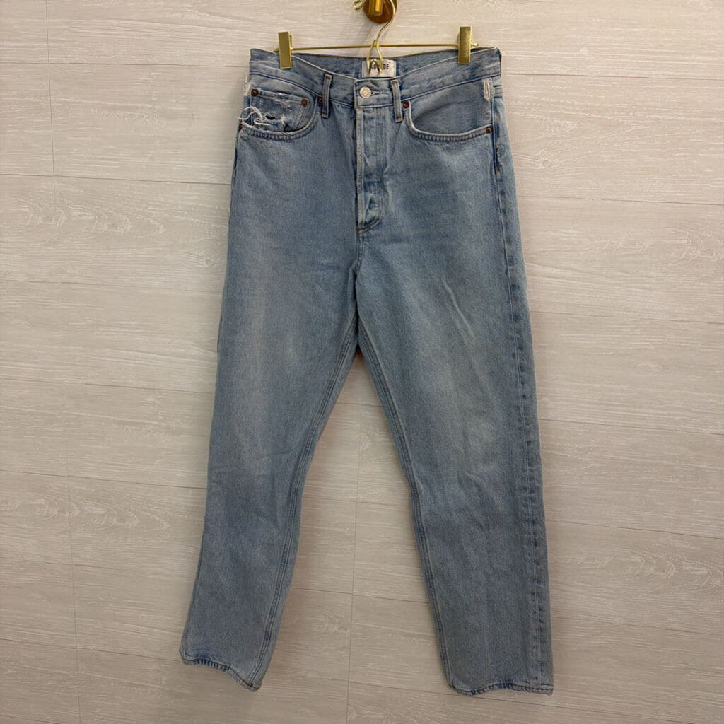 Agolde Light Wash High Rise Mom Jeans 27