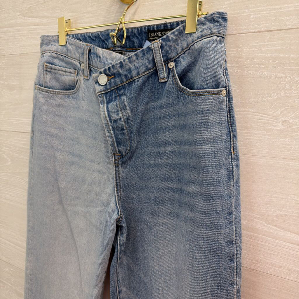 Blank NYC Light/ Medium Wash Two Tone Wide Leg Jeans 27