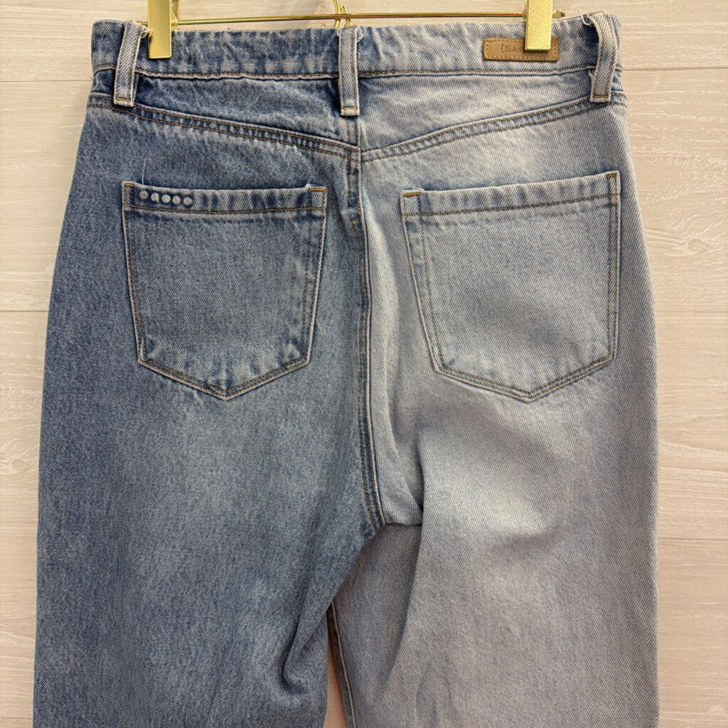 Blank NYC Light/ Medium Wash Two Tone Wide Leg Jeans 27