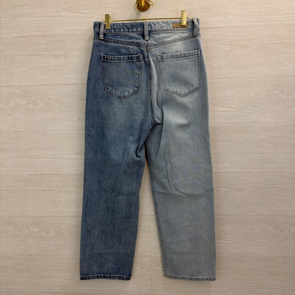 Blank NYC Light/ Medium Wash Two Tone Wide Leg Jeans 27