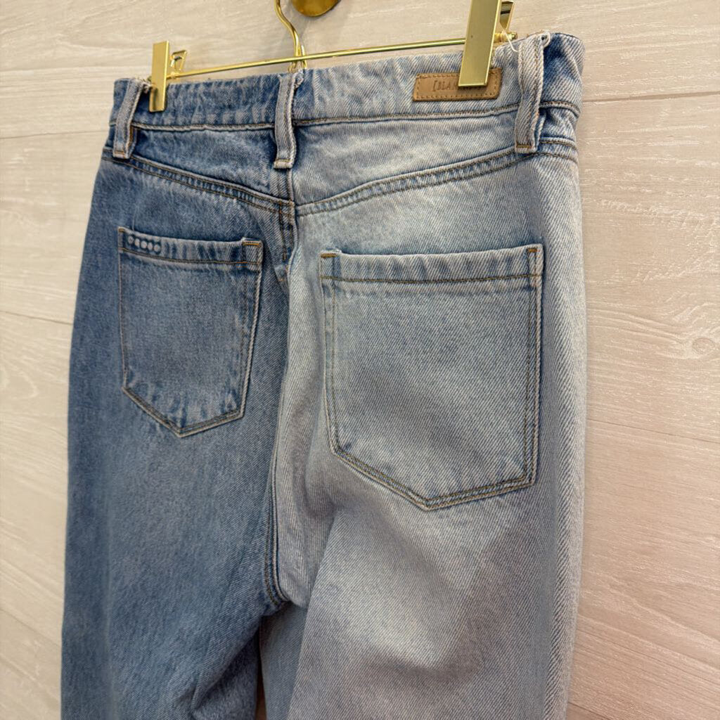 Blank NYC Light/ Medium Wash Two Tone Wide Leg Jeans 27