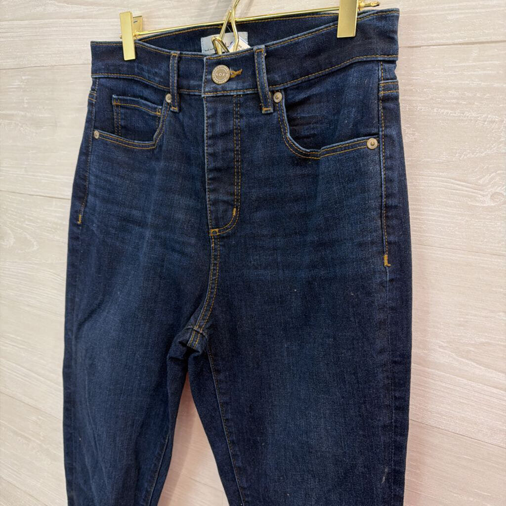 Loft Dark Wash High Waist Skinny Jeans 27