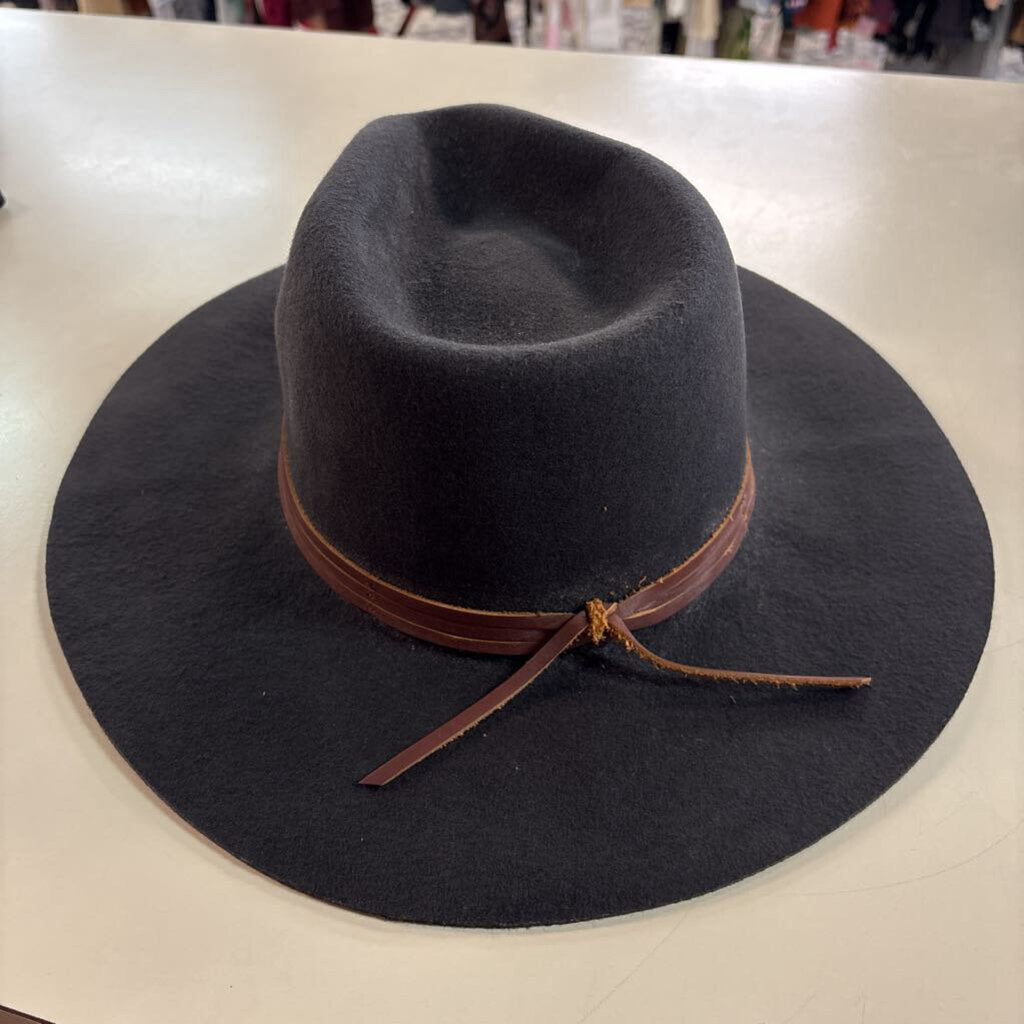 Brixton Black Field Proper Felt Fedora Hat Medium