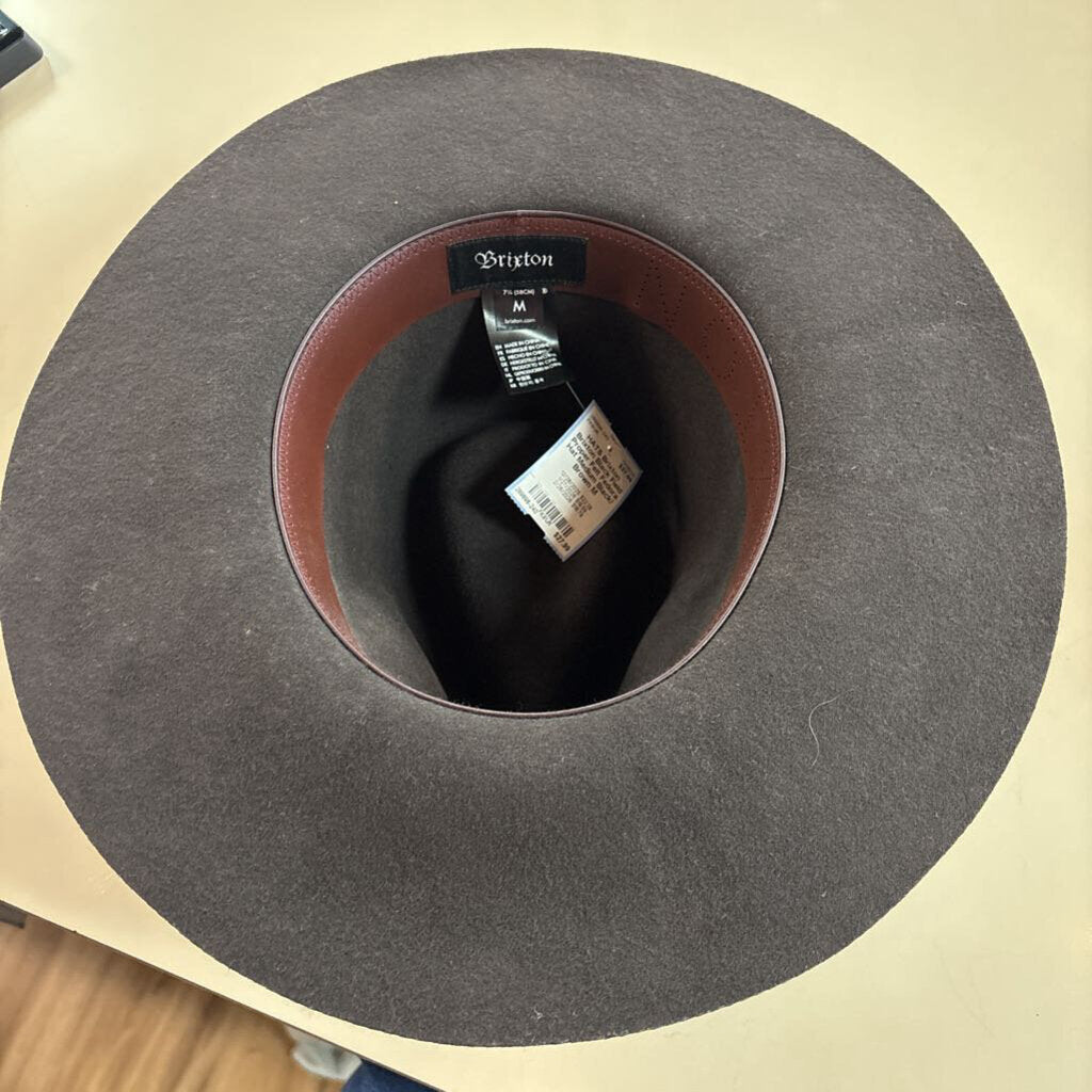 Brixton Black Field Proper Felt Fedora Hat Medium