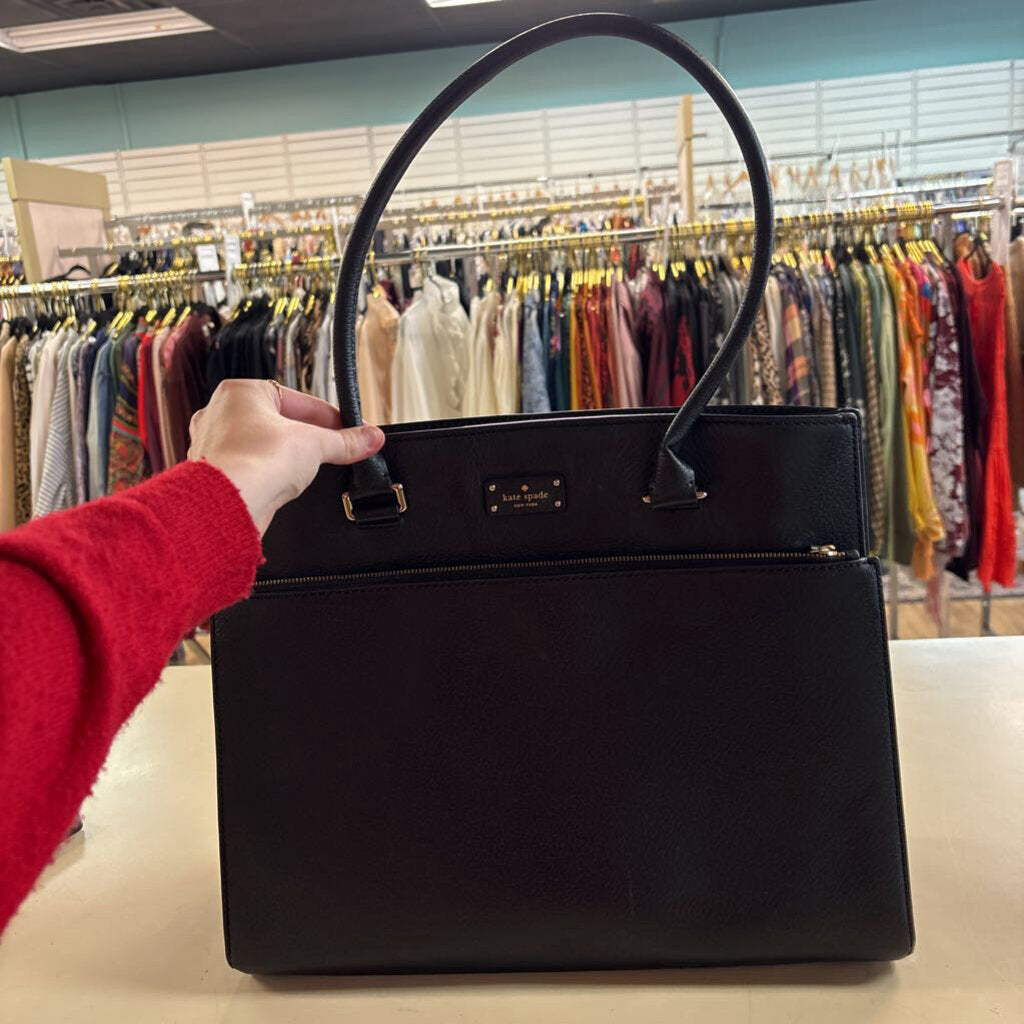 Kate Spade Black Leather Grove Street Maeve Tote Purse