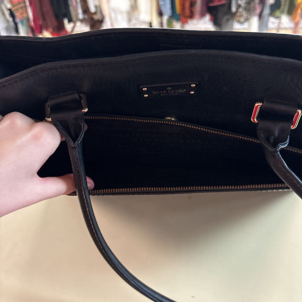 Kate Spade Black Leather Grove Street Maeve Tote Purse