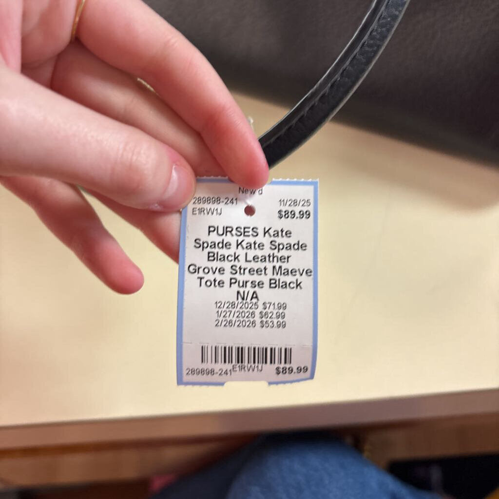 Kate Spade Black Leather Grove Street Maeve Tote Purse