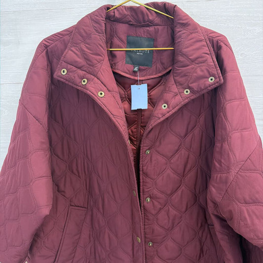 Talbots Burgundy Quilted Jacket Extra Large Petite