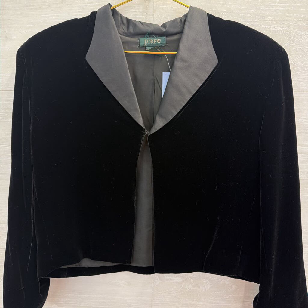J Crew Black Velvet Satin Lapel Jacket 10