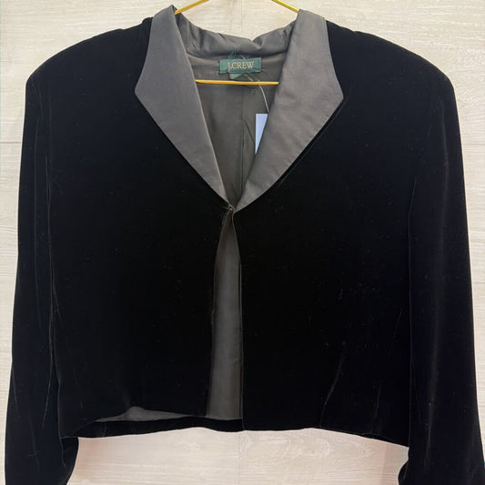 J Crew Black Velvet Satin Lapel Jacket 10