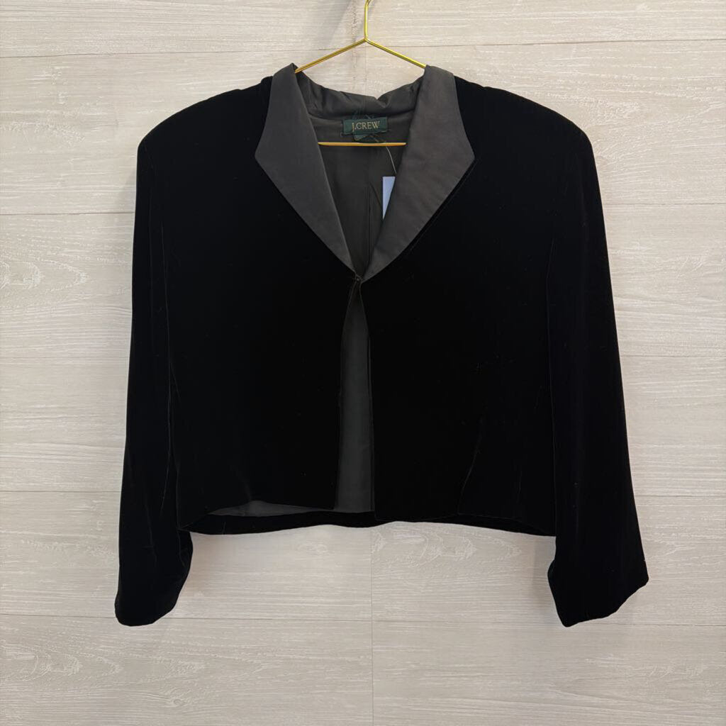 J Crew Black Velvet Satin Lapel Jacket 10