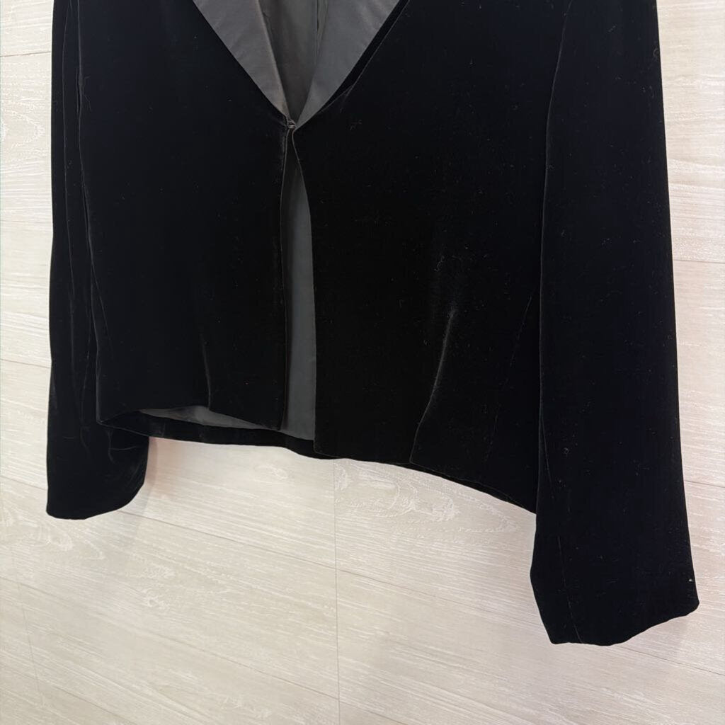 J Crew Black Velvet Satin Lapel Jacket 10