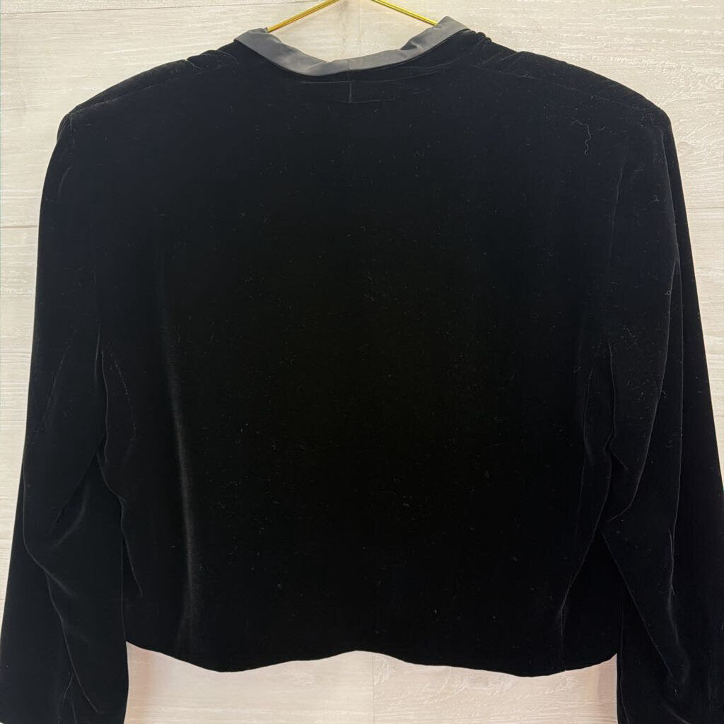 J Crew Black Velvet Satin Lapel Jacket 10