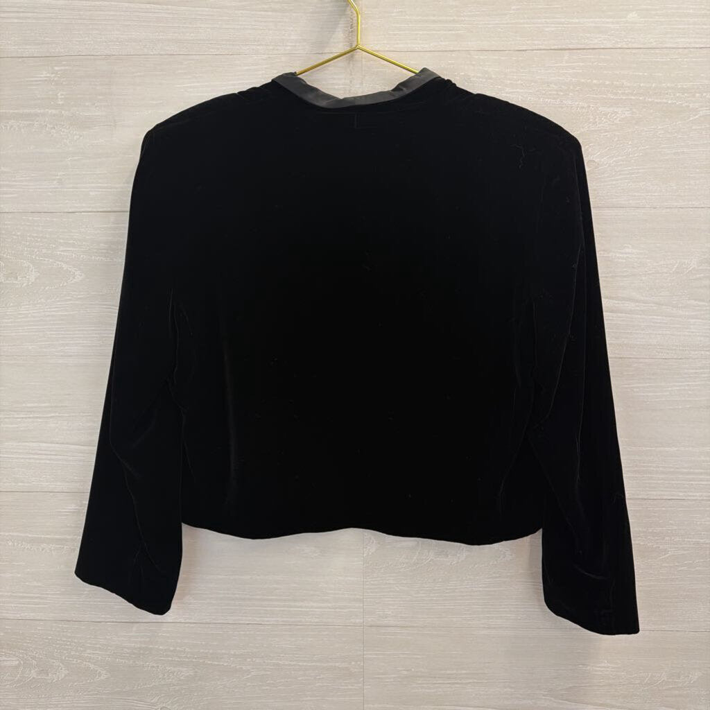 J Crew Black Velvet Satin Lapel Jacket 10