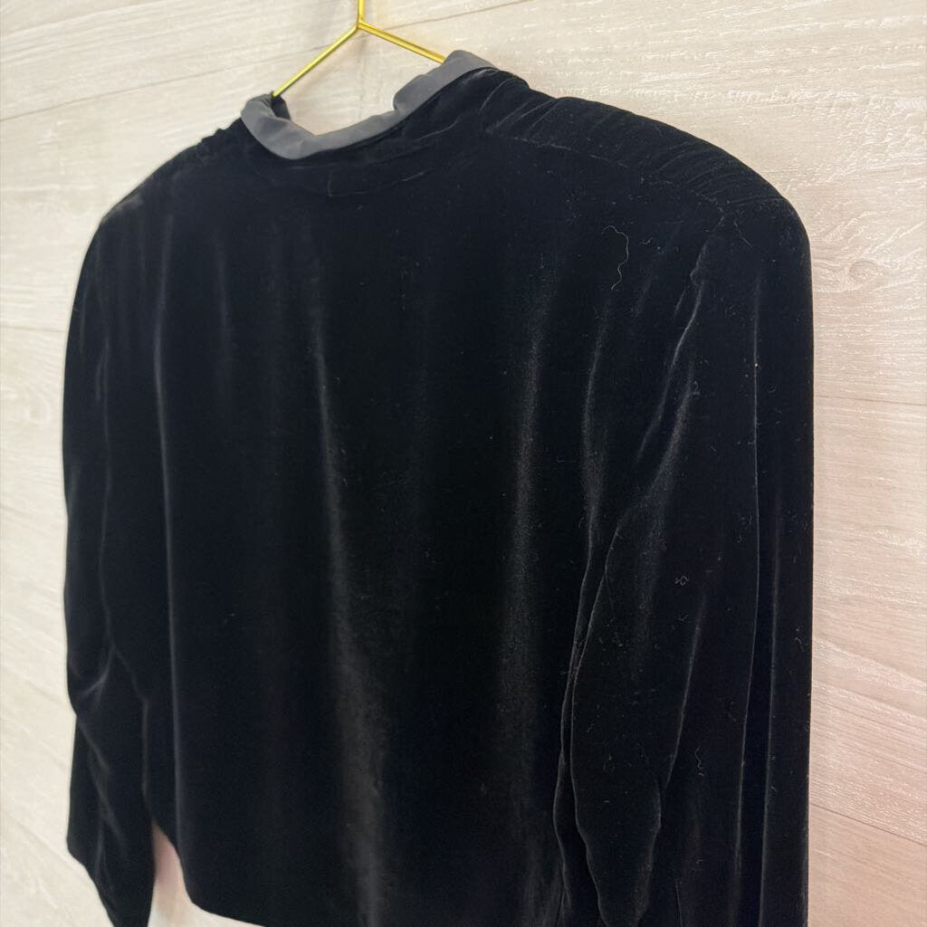 J Crew Black Velvet Satin Lapel Jacket 10