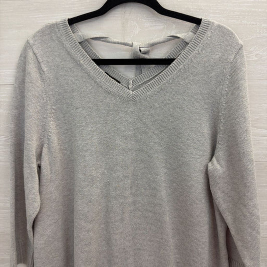 Talbots Grey Knit V Neck Sweater Extra Large Petite