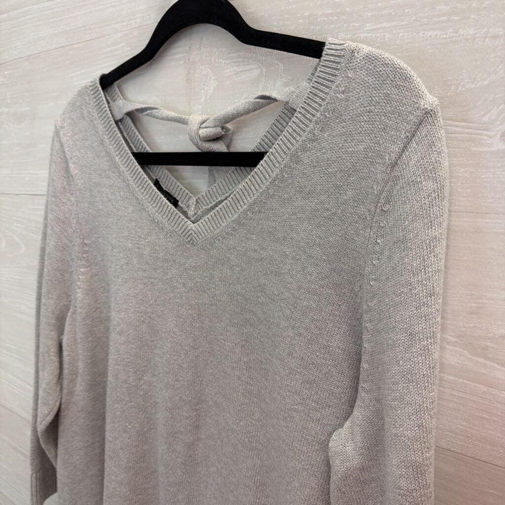 Talbots Grey Knit V Neck Sweater Extra Large Petite