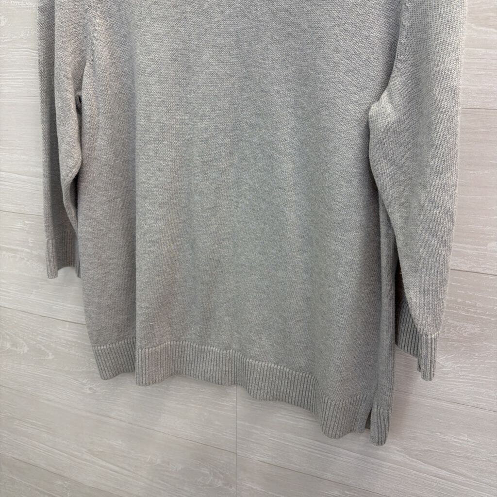 Talbots Grey Knit V Neck Sweater Extra Large Petite