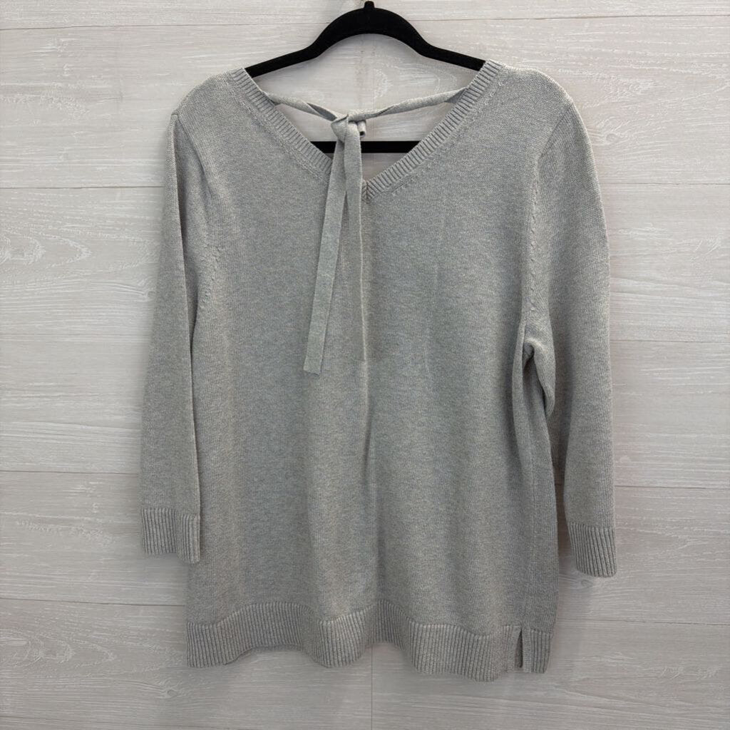 Talbots Grey Knit V Neck Sweater Extra Large Petite