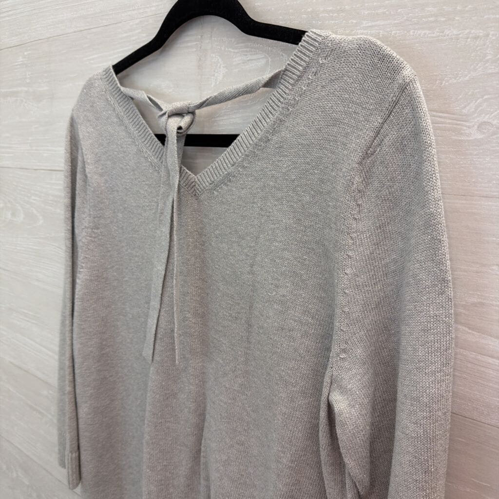 Talbots Grey Knit V Neck Sweater Extra Large Petite