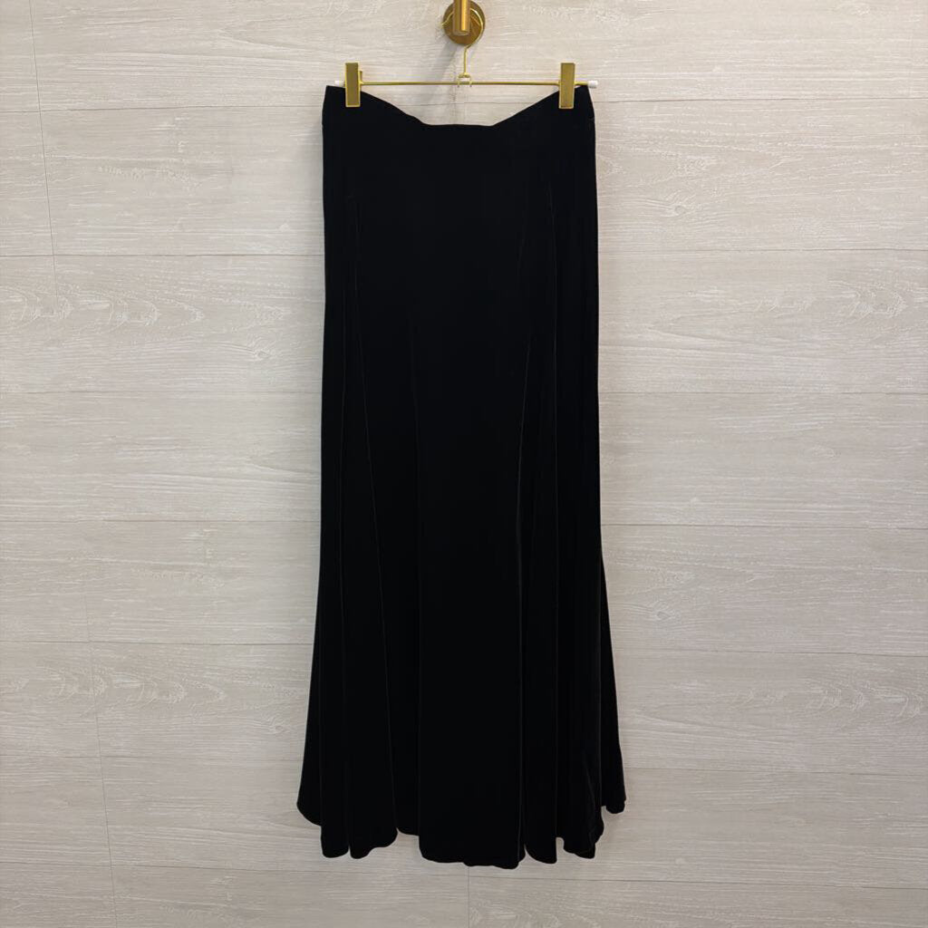J Crew Black Velvet Maxi Skirt 10