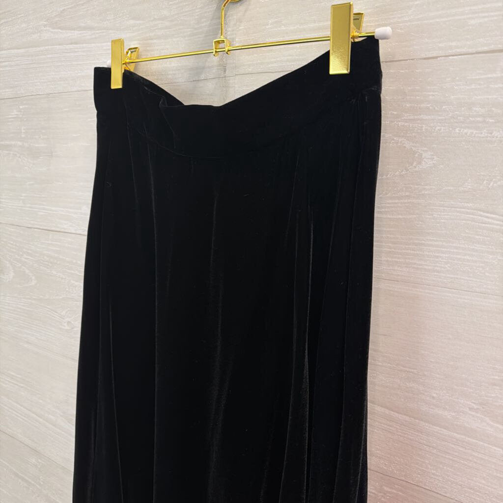 J Crew Black Velvet Maxi Skirt 10