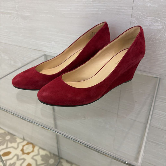 Nine West Red Suede Wedge Pumps 7