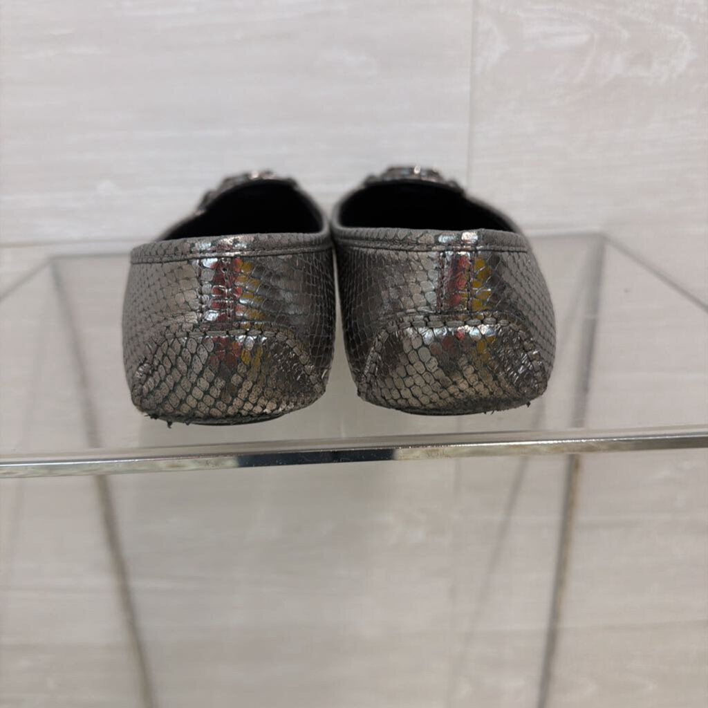 Michael Kors Metallic Grey Fulton Flats 8