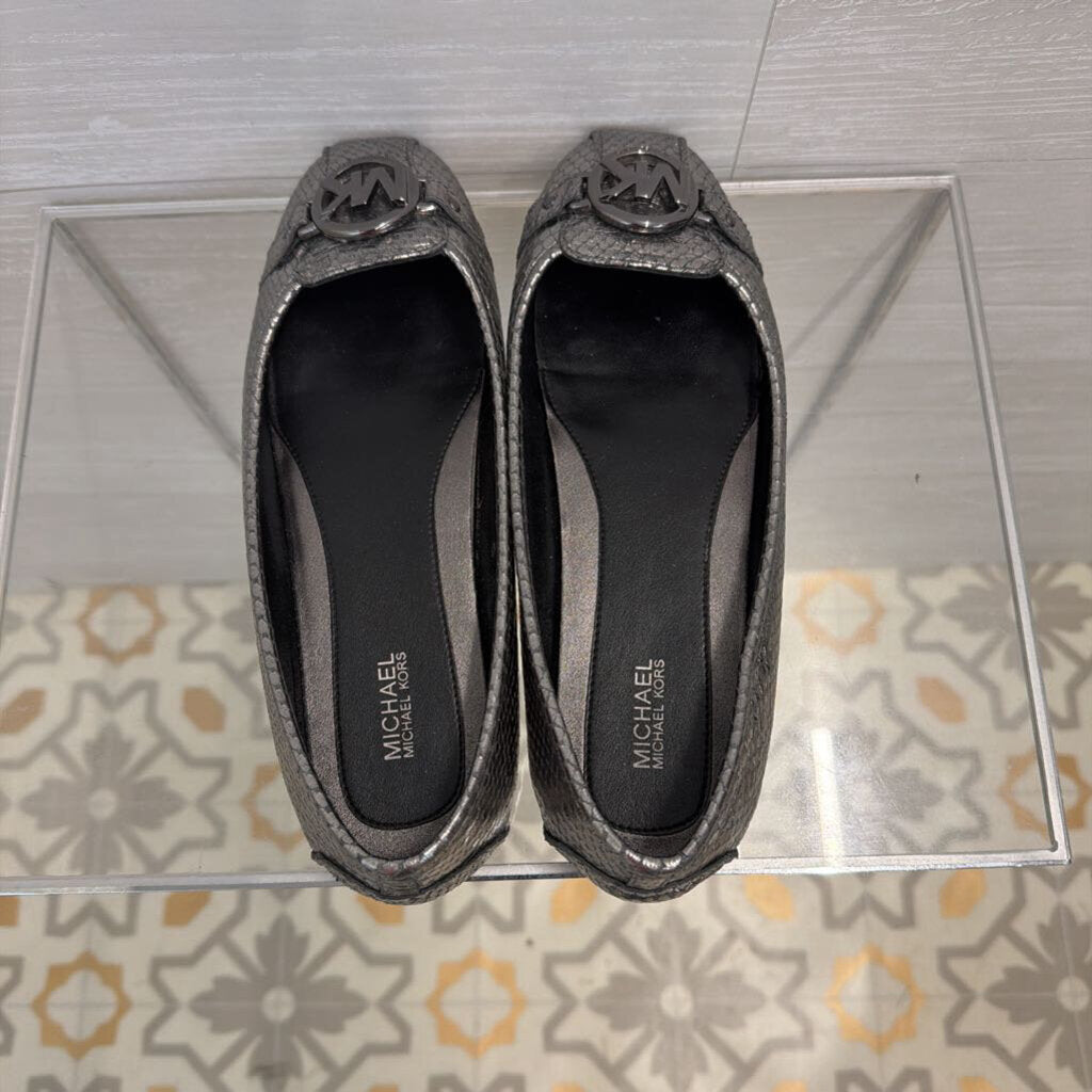 Michael Kors Metallic Grey Fulton Flats 8