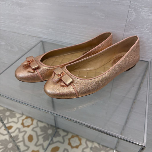 Michael Kors Metallic Pink Alice Ballet Flats 8