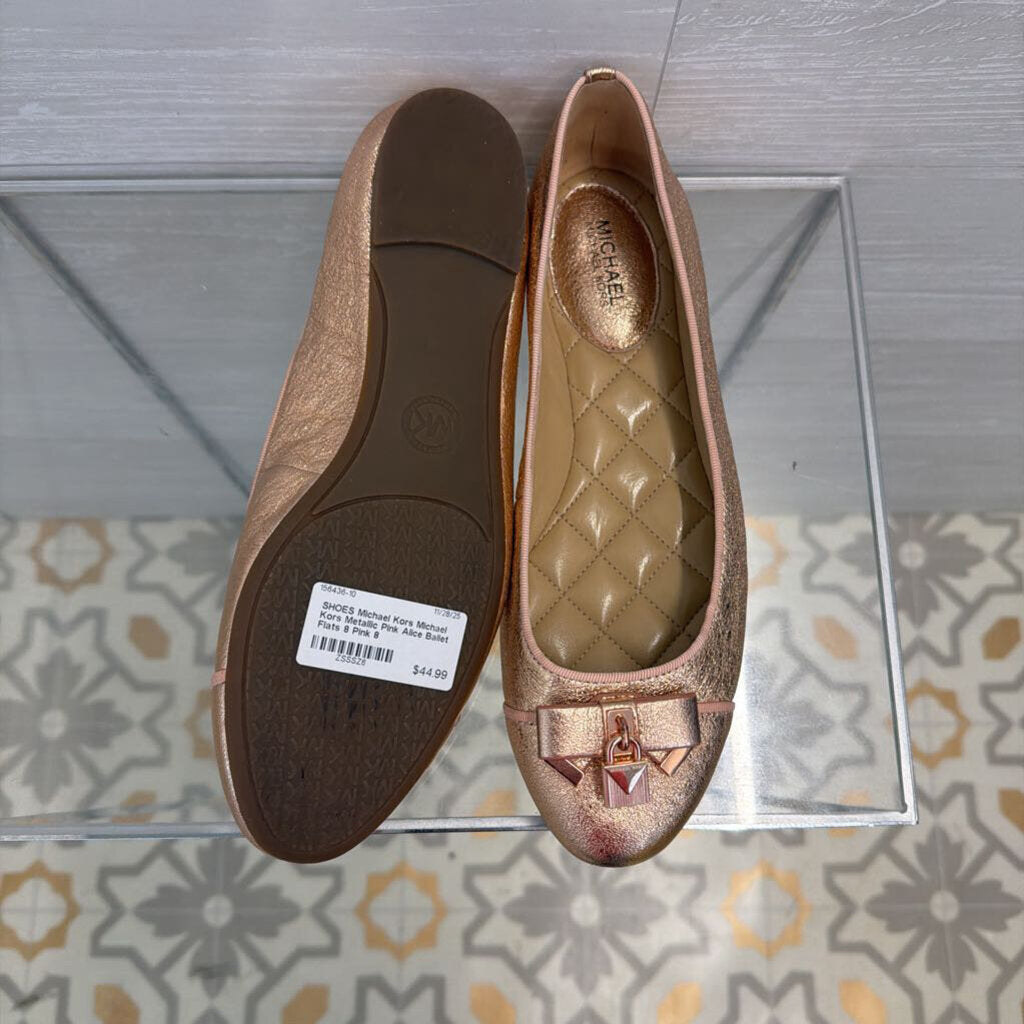 Michael Kors Metallic Pink Alice Ballet Flats 8